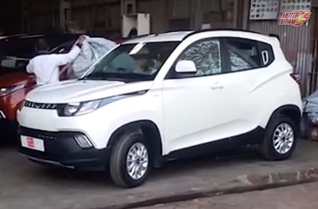 Mahindra-KUV100-front-quarter-revealed-spied
