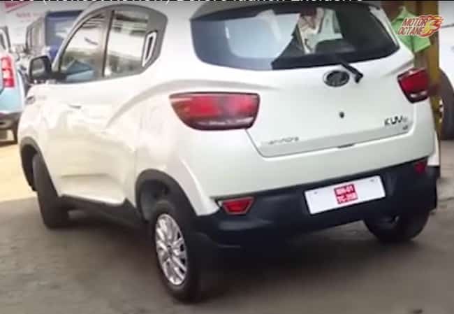 Mahindra-KUV100-rear-revealed-spied
