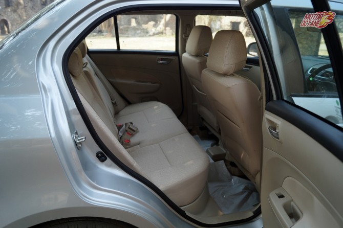 Maruti Swift DZire 2016 rear seat space