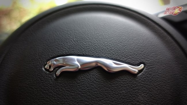 Jaguar XE interior steering logo