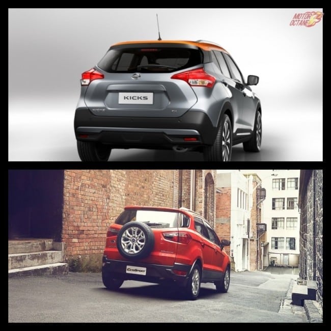 Nissan Kicks SUV vs Ford Ecosport SUV rear image
