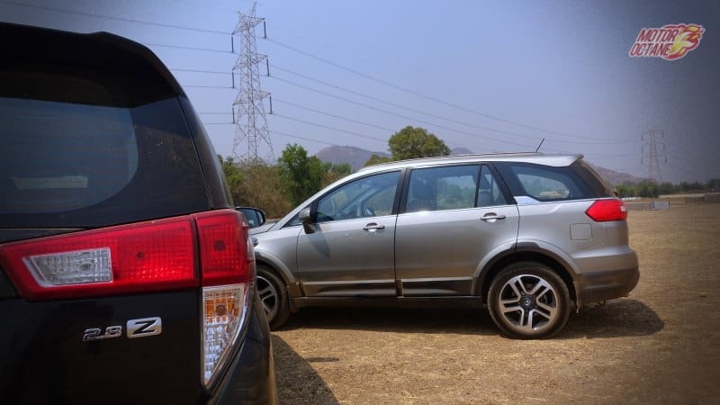 Tata Hexa vs Toyota Innova Crysta rear
