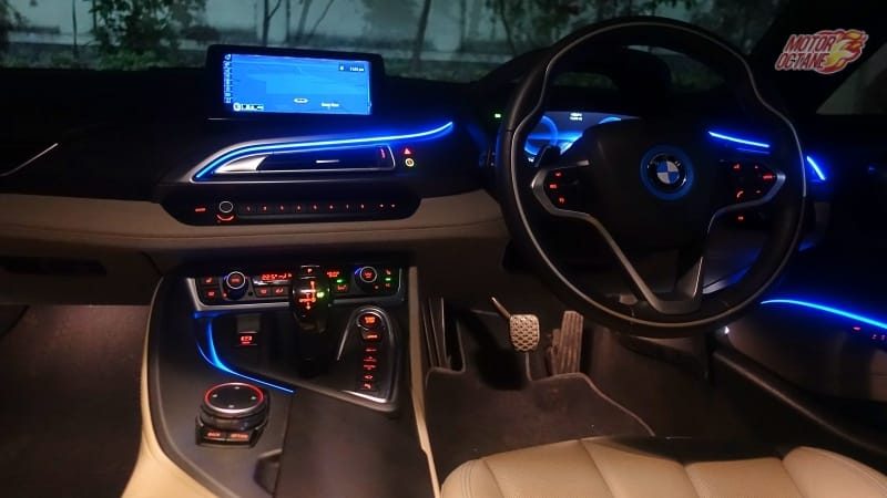 BMW i8 interior night