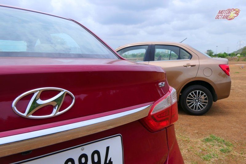 Maruti DZire 2017 vs Hyundai XCent 2017 rear