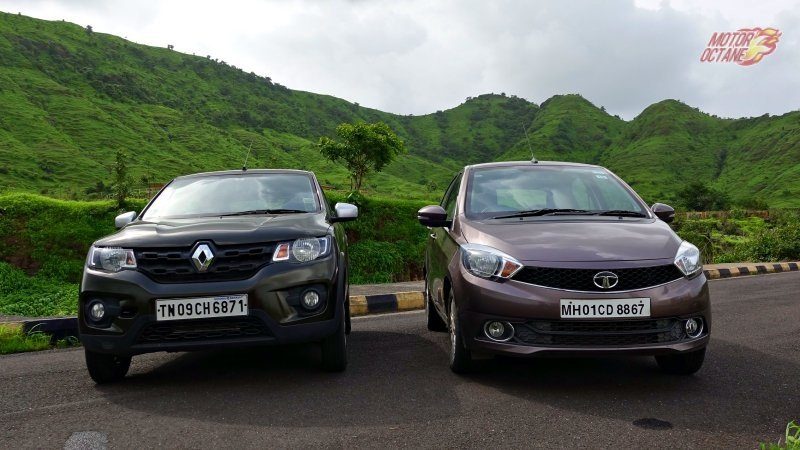 Renault Kwid vs Tata Tiago front