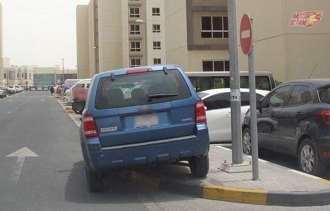 Illegally parked car fine