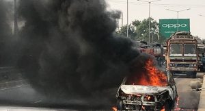 Tata Zest catches fire