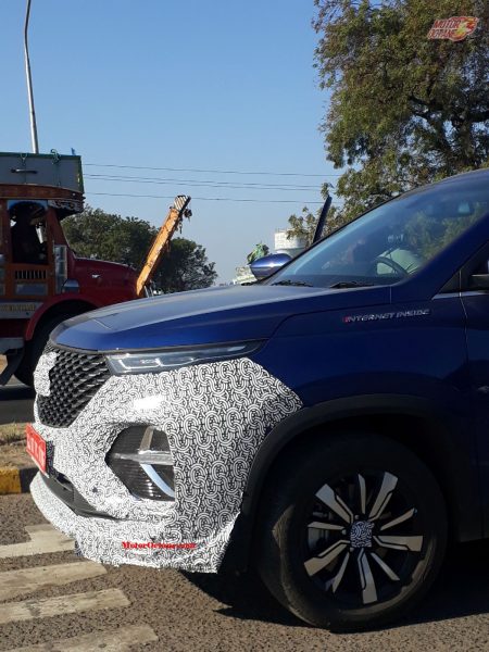 MG Hector 7-seater grille, DRL, alloy wheel spy shot