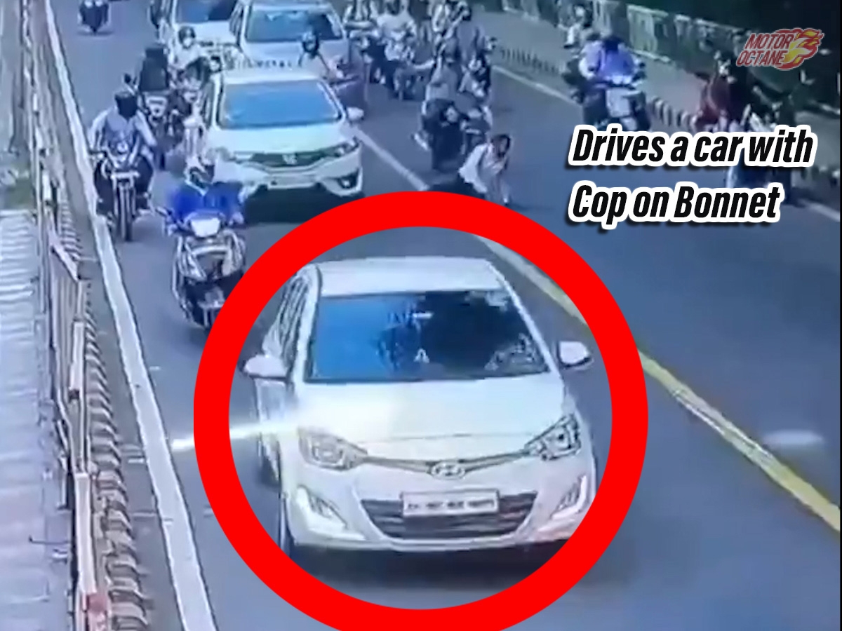 cop on car bonet