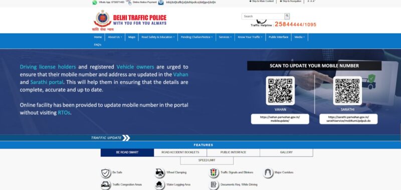delhi traffic police website