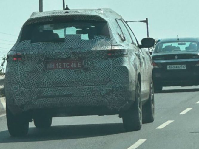 Tata Safari EV spotted testing