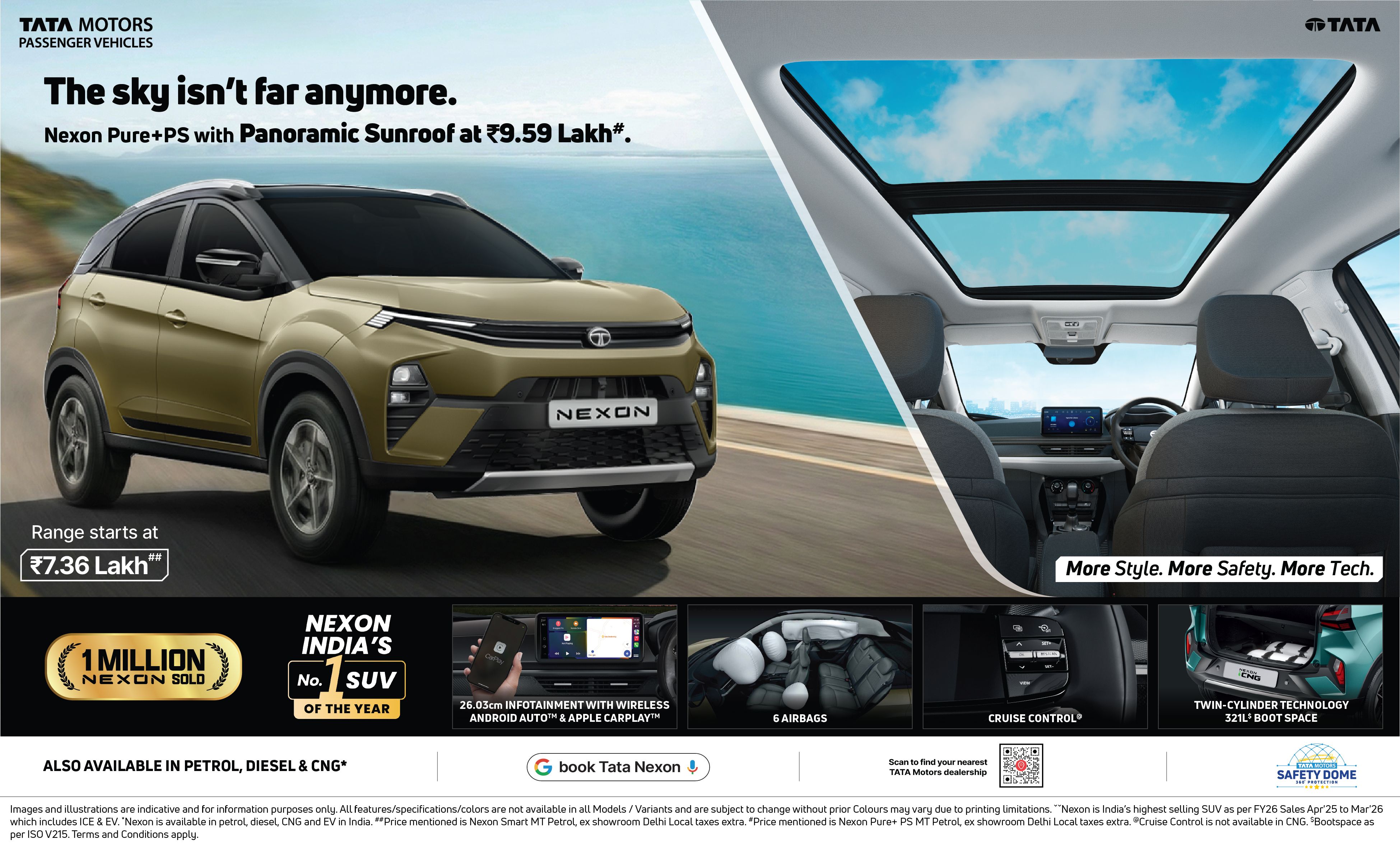 Tata Nexon Panoramic Sunroof - Features & Specifications